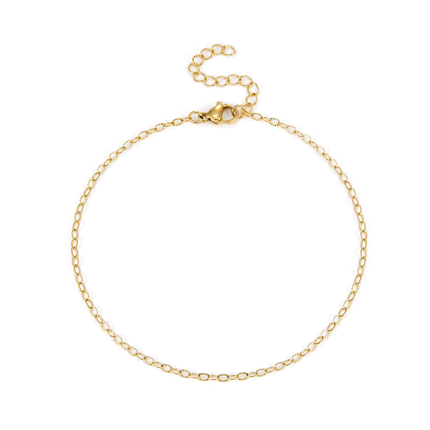 Baía Jewellery - Luz ankelkæde, 22-26 cm Rustfrit stål PVD guldbelægning