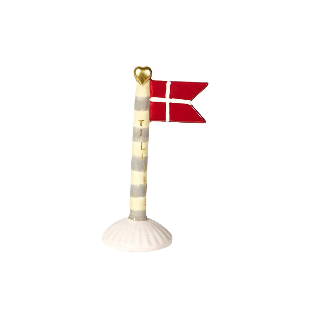 Speedtsberg - Fødselsdagsflag striber Tillykke lyserød/gul/grå14
