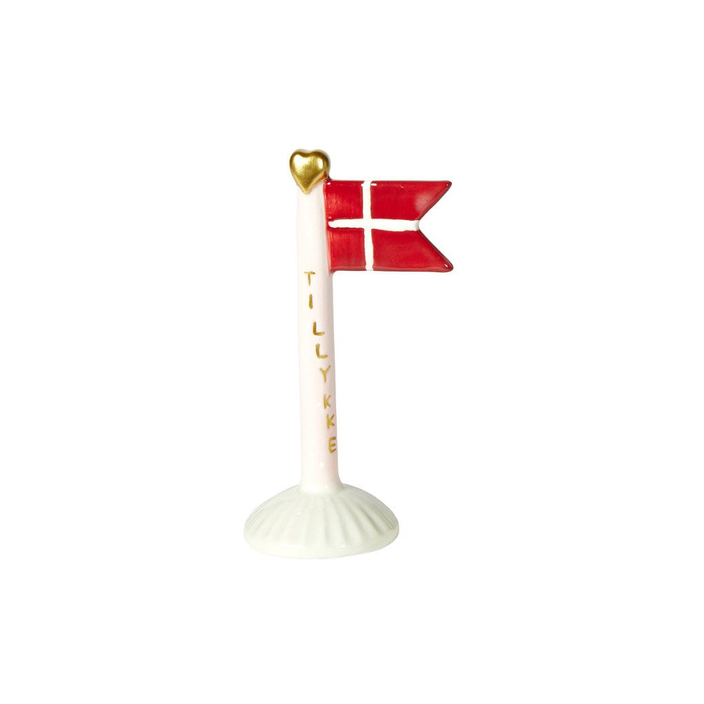 Speedtsberg - Fødselsdagsflag prikker Tillykke lyserød/hvid 14cm