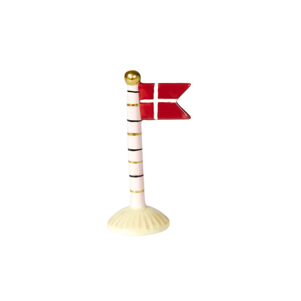 Speedtsberg - Fødselsdagsflag striber lyserød/sort/gul 14cm
