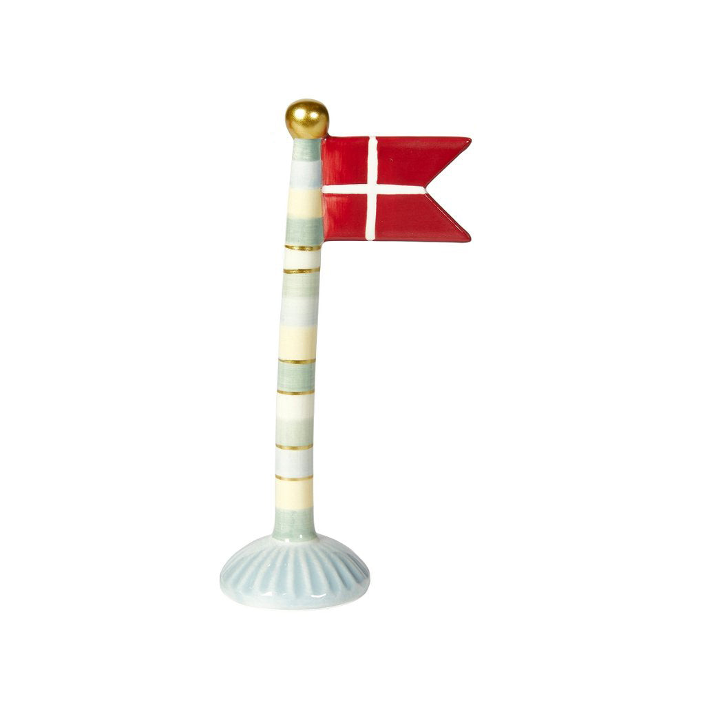 Speedtsberg - Fødselsdagsflag striber gul/grøn/blå/guld 19cm