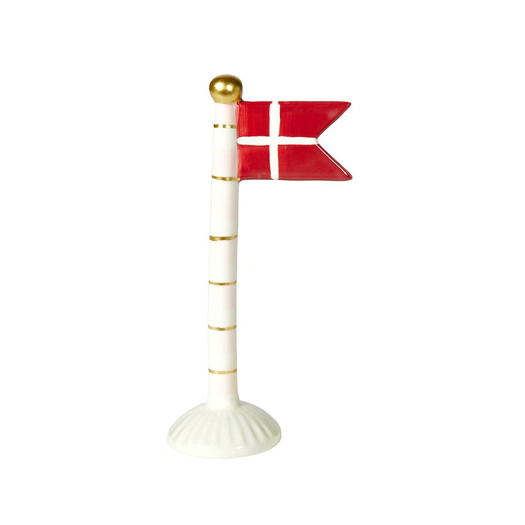 Speedtsberg - Fødselsdagsflag striber lyserød/hvid/guld 19cm
