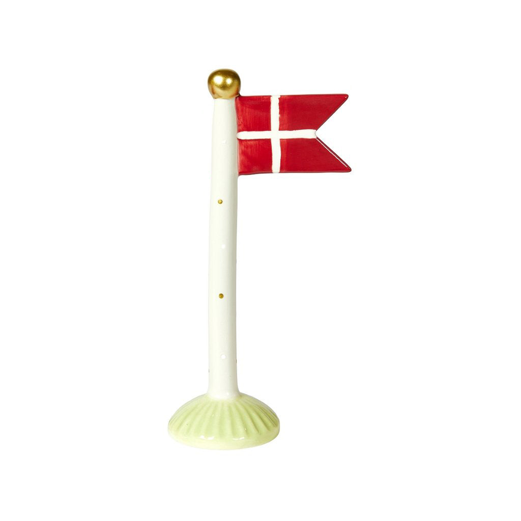 Speedtsberg - Fødselsdagsflag prikker lysegrøn/hvid/guld 19cm
