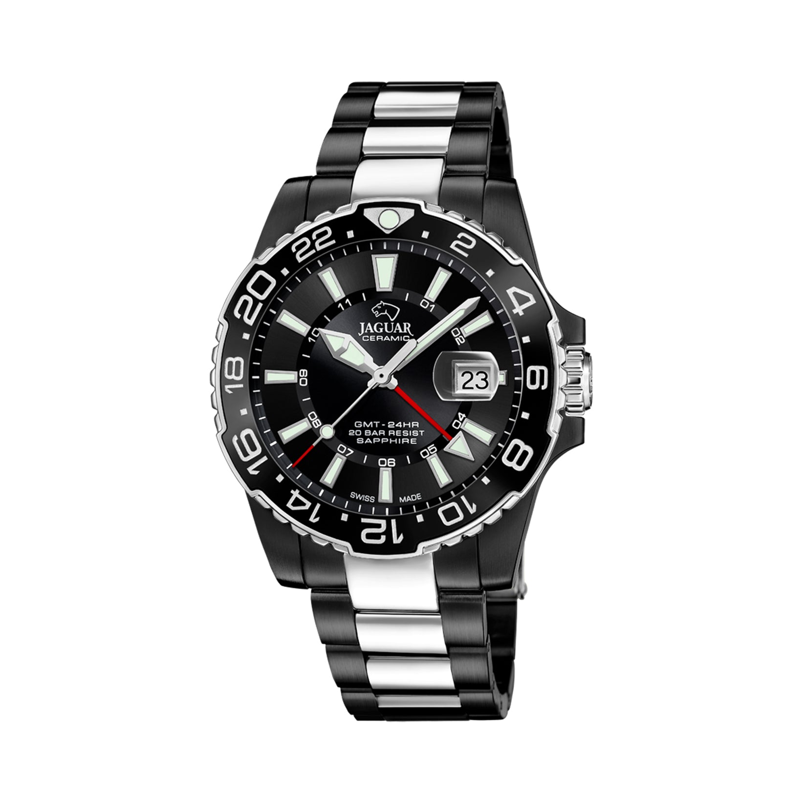 Se Jaguar - Limited Ed. armbåndsur, 44,3mm Sort PVD, stål lænke hos Vibholm.dk