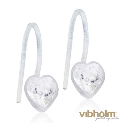 Blomdahl Pendant Fixed Heart Crystal ørehængere 15-0180-2101