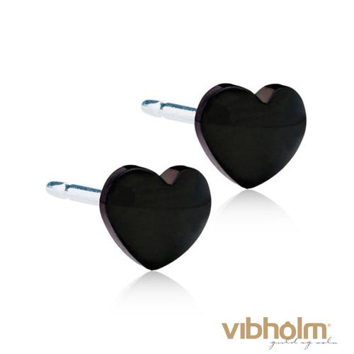 Blomdahl - Black Titanium Heart Ørestikker 15-1521-00