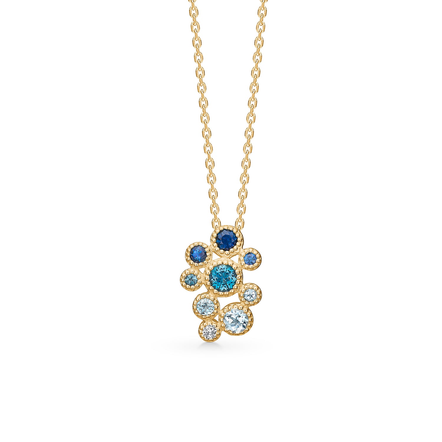 Billede af Mads.Z - Luxury Rainbow Blue vedhæng 14 kt. guld