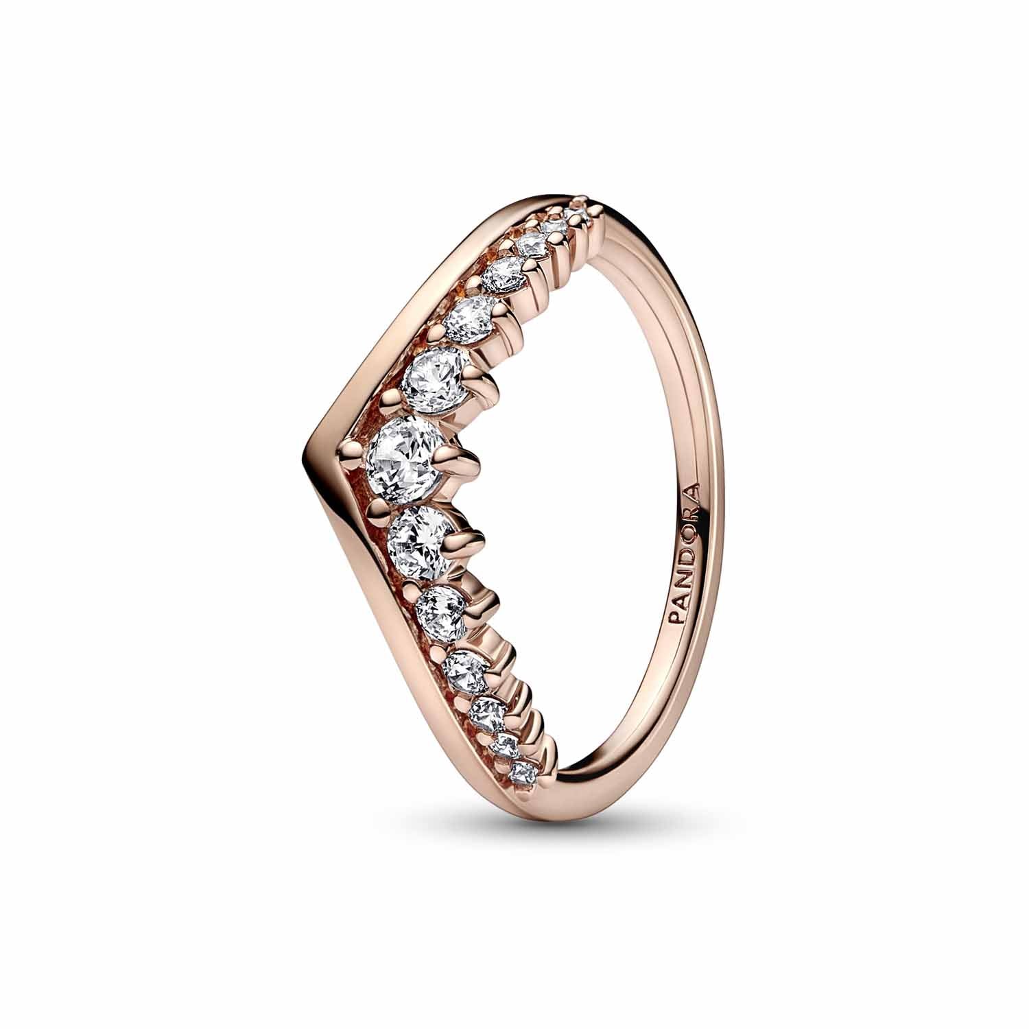 Billede af Pandora - Timeless Wish Svævende Pavé ring rosa forgyldt sølv