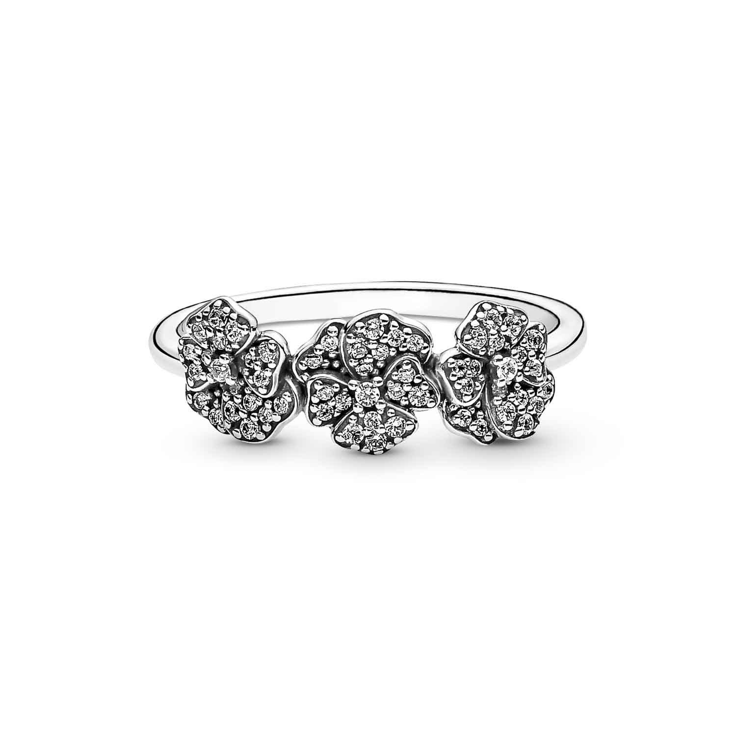 Pandora - Tre Stedmoderblomster ring 190786C01