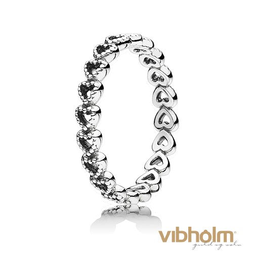 Billede af Pandora - Openwork Linked Love Ring sterlingsølv 190980