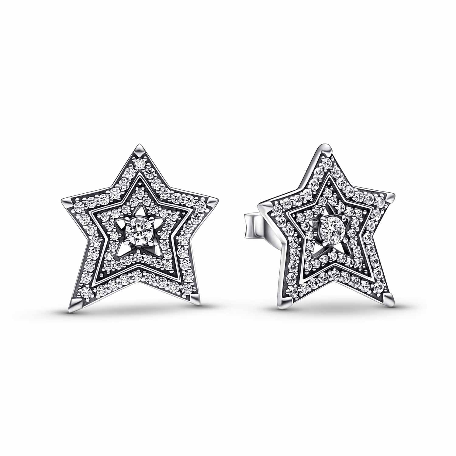 #2 - Pandora - Kosmisk Asymmetrisk Stjerne ørestikker sølv sterlingsølv