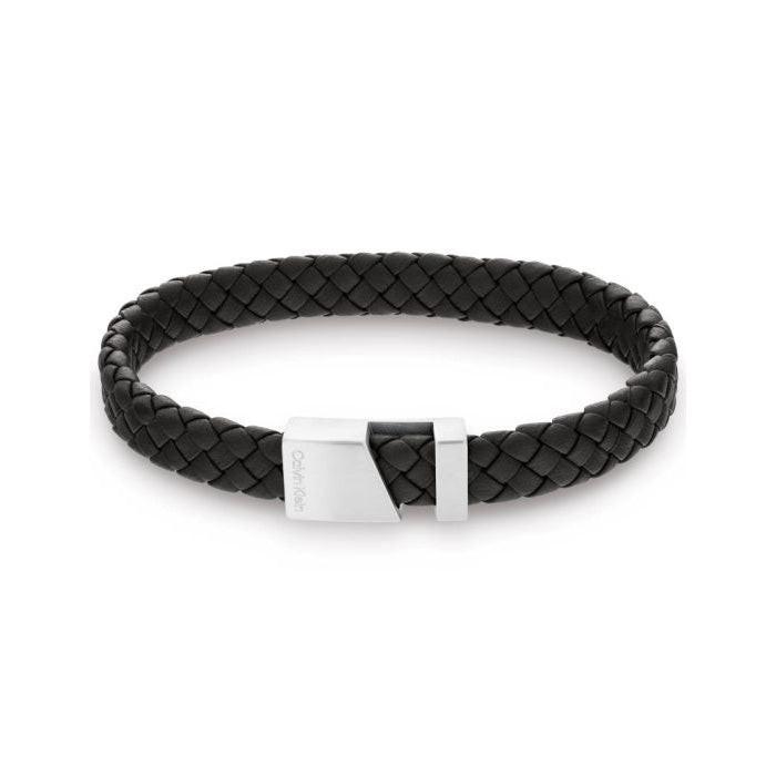 9: Calvin Klein - Industrial Hardware læderarmbånd, sort Læder