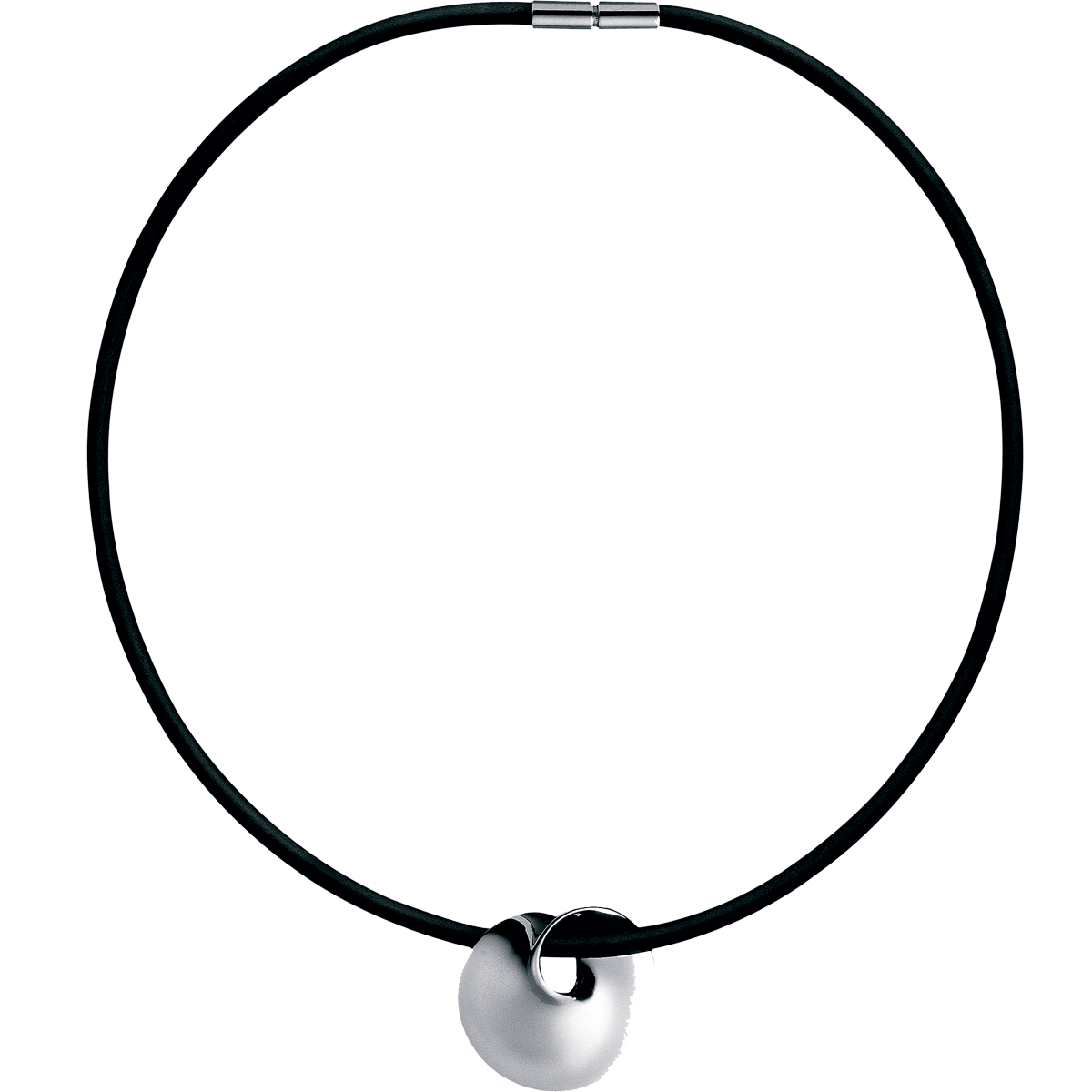 15: Georg Jensen - Möbius gummi collier m. vedhæng 3536032