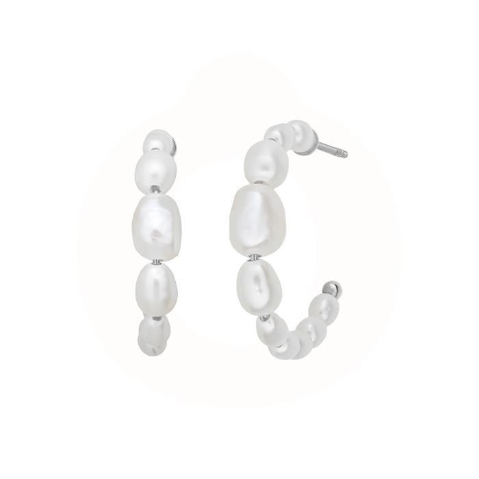 Billede af byBiehl - Aura Pearl Hoops 4-033WP-R sterlingsølv