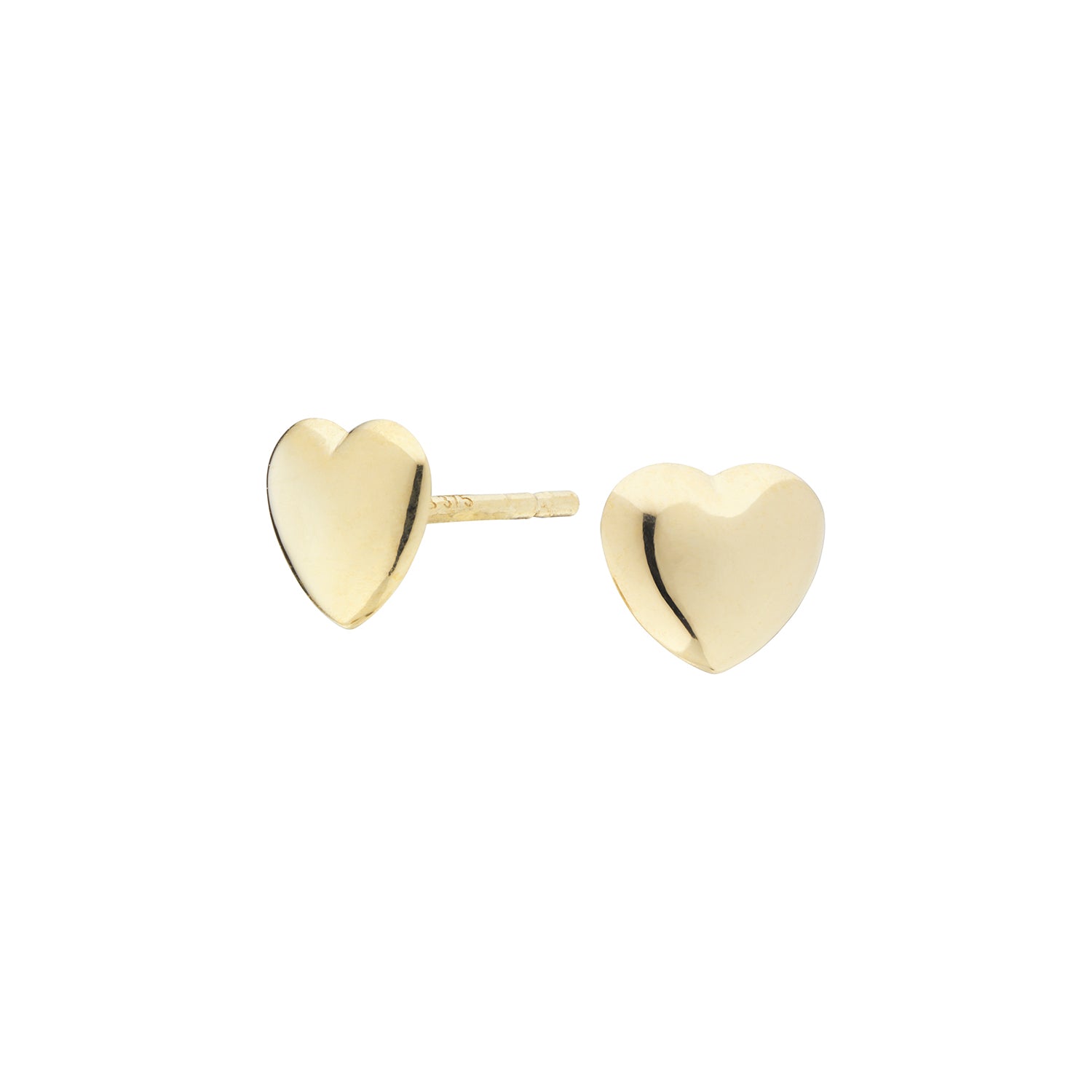 Billede af Vibholm Guld - Hjerte ørestikker 5 mm 9 kt
