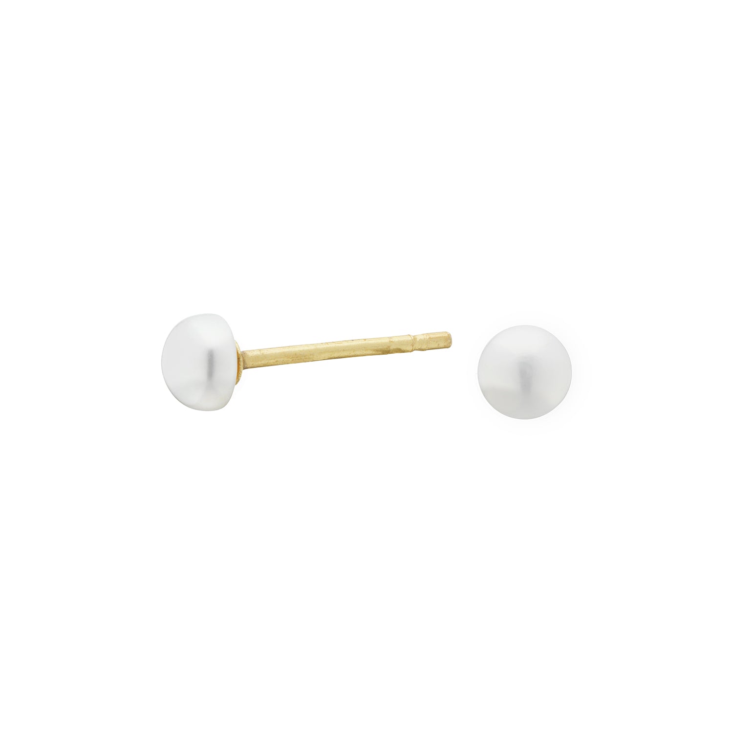 Se Vibholm Guld - Button perle ørestikker 3-3,5 mm 9 kt. hos Vibholm.dk