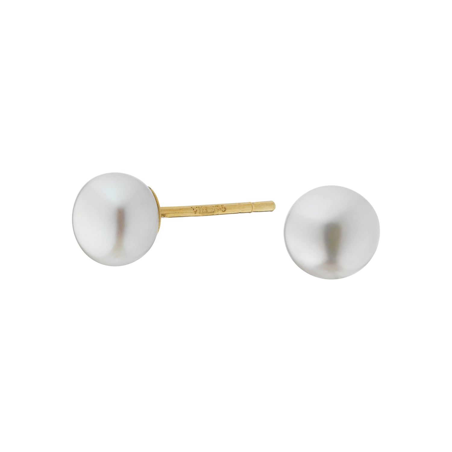Vibholm Guld - Button perle ørestikker 5-5,5 mm 9 kt.