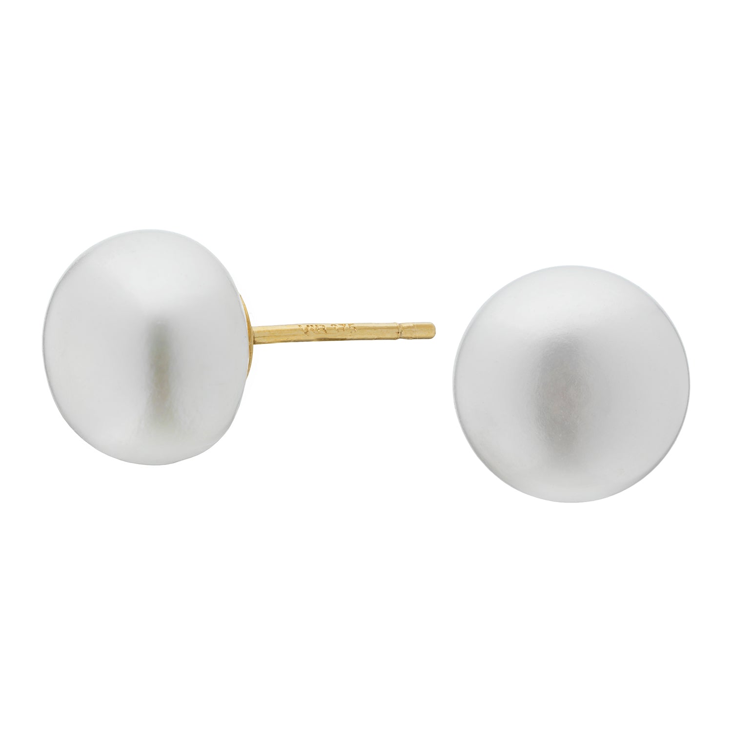 Billede af Vibholm Guld - Button perle ørestikker 9-9,5 mm 9 kt.