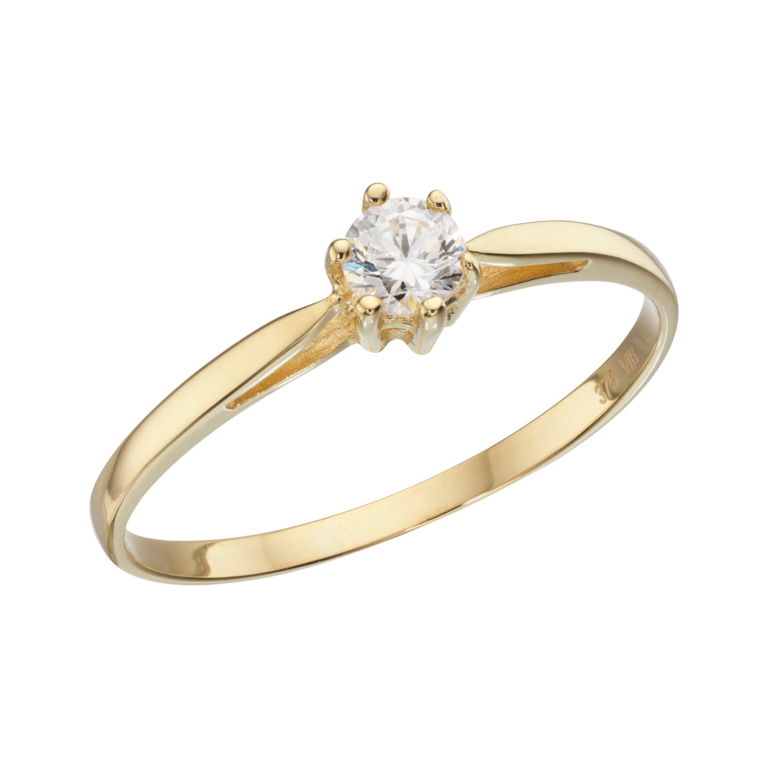 Billede af Vibholm Guld - Solitaire ring 9 kt.