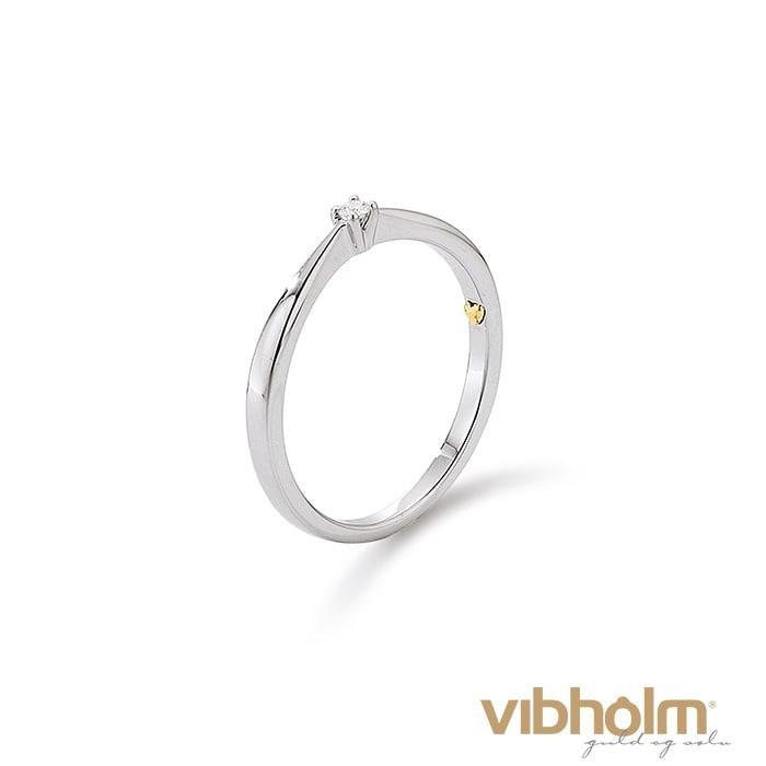 Billede af Aagaard - Ring 14 karat hvidguld m/diamant 44649803-34