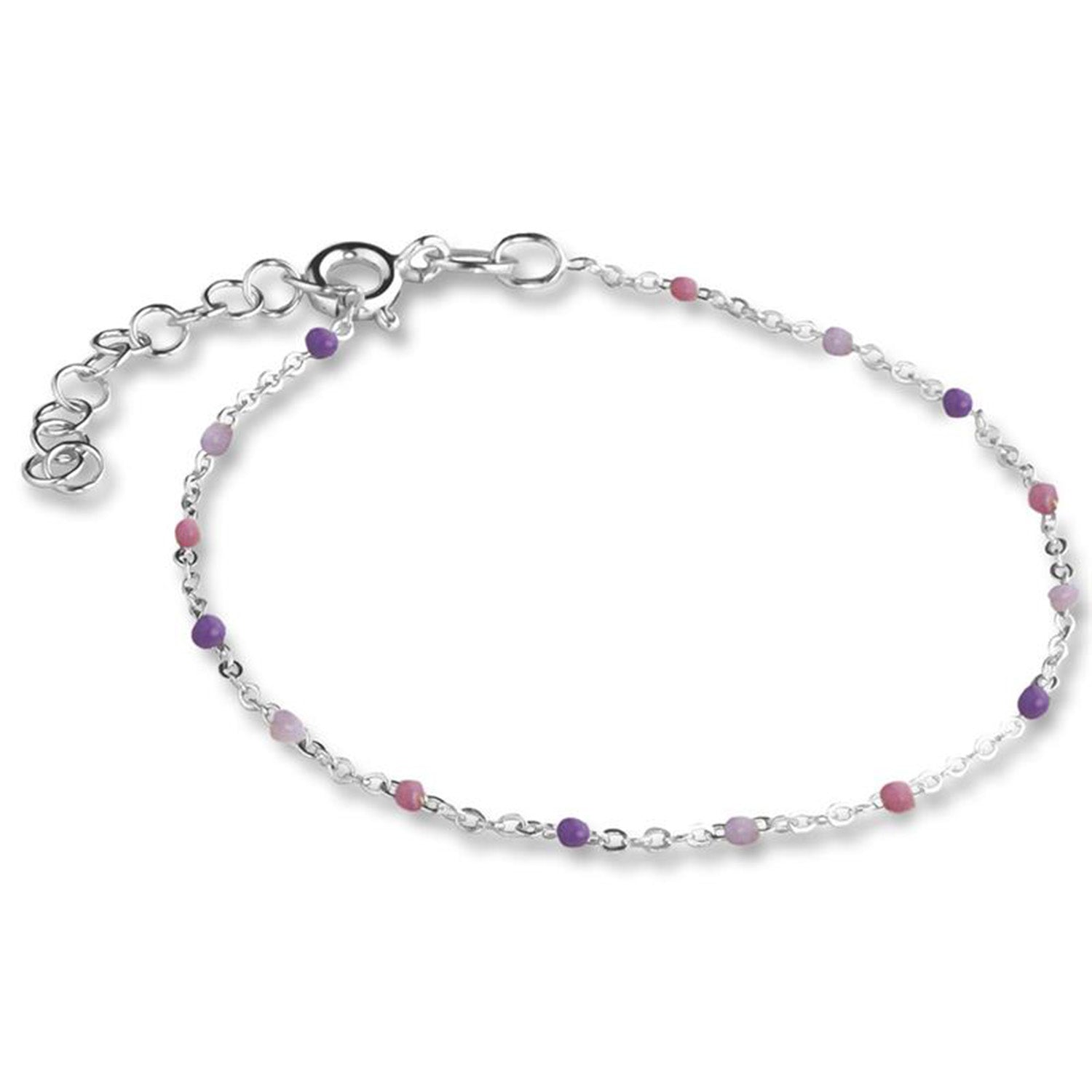 Billede af Jeberg Jewellery - Lavender Beaded armbånd sølv sterlingsølv