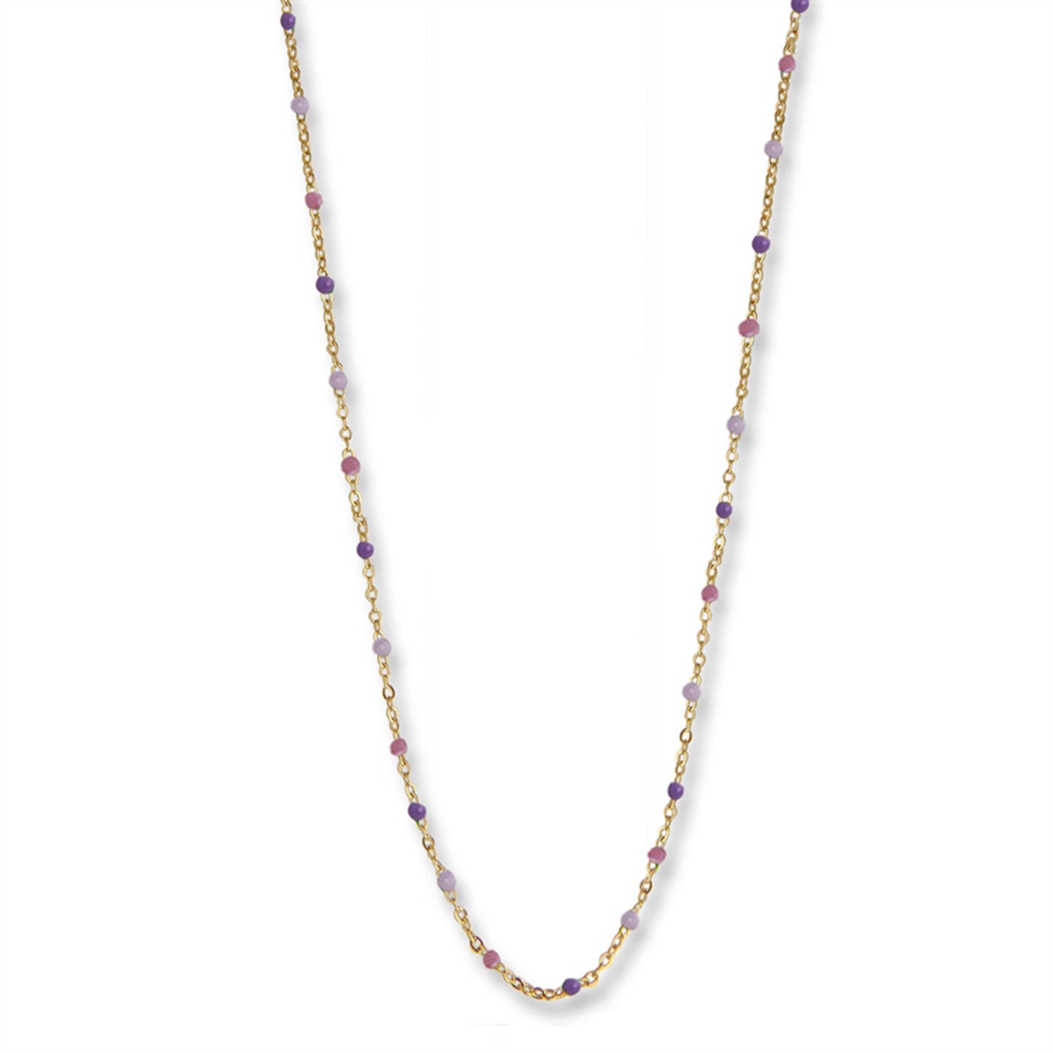 Billede af Jeberg Jewellery - Lavender Beaded halskæde forgyldt sølv sterlingsølv