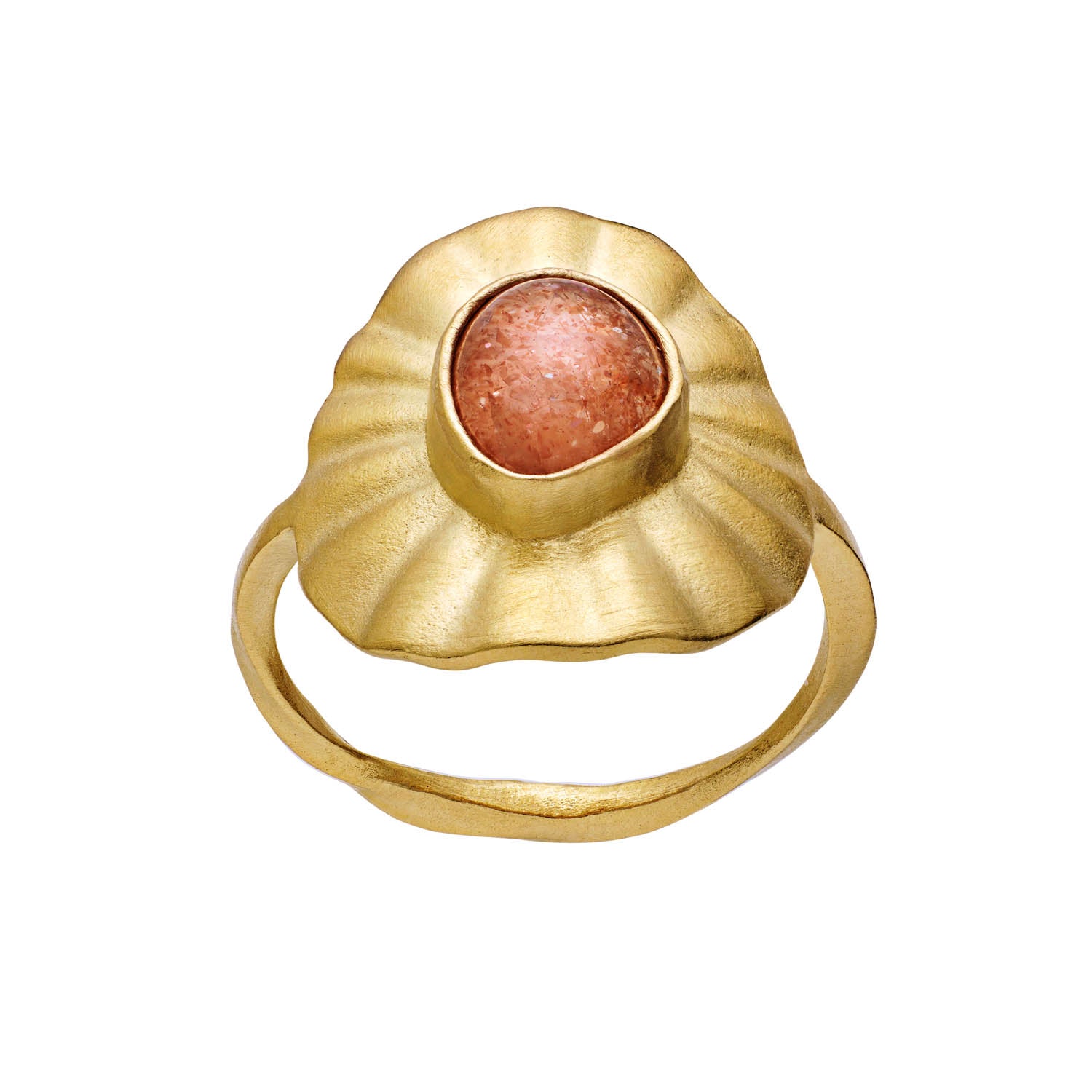 Billede af Maanesten - Lotus ring Forgyldt sølv sterlingsølv