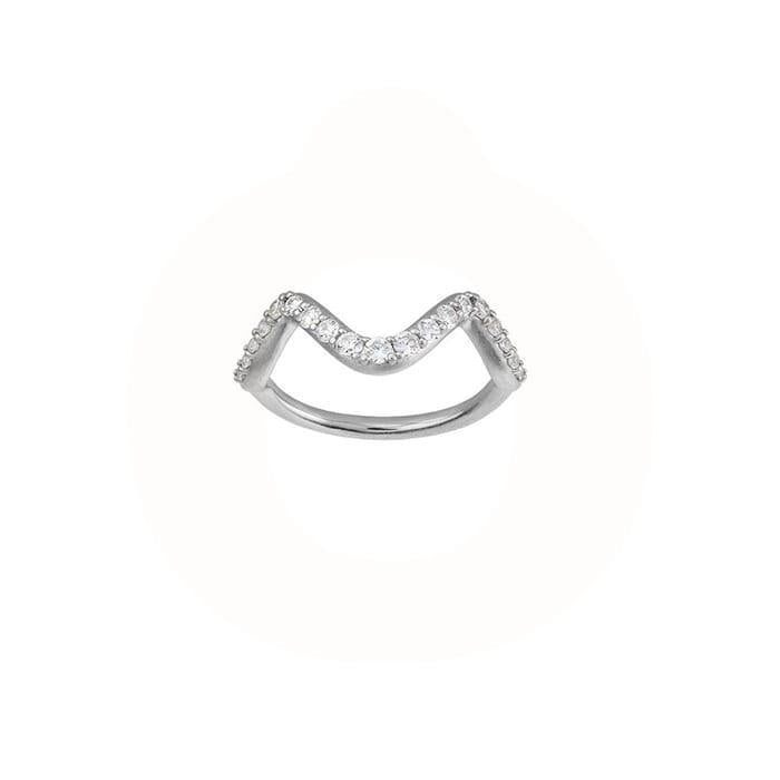 Billede af byBiehl - Wave Sparkle Small Ring 5-3701a-R sterlingsølv