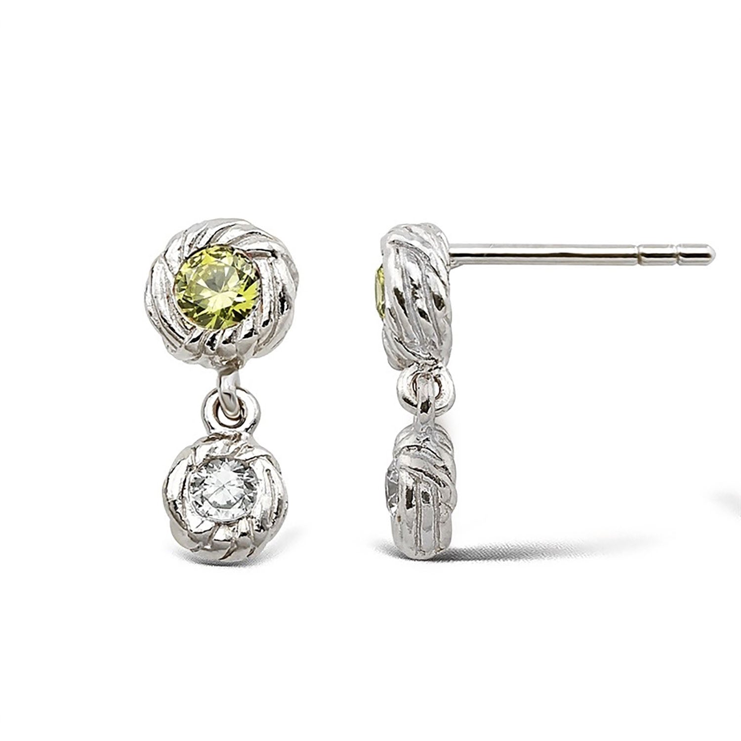 Billede af Jeberg Jewellery - I Am Gold Double Drop Grøn øreringe sølv sterlingsølv