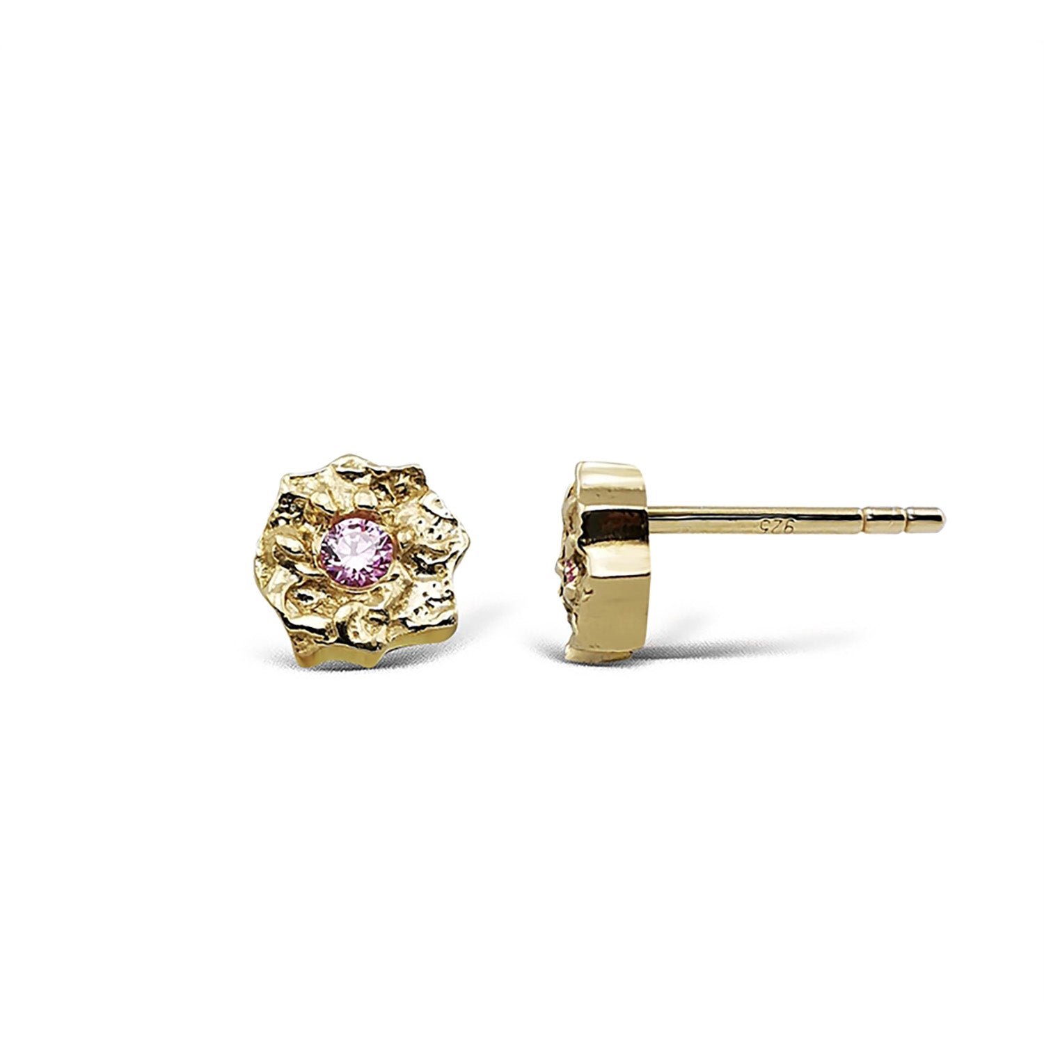 Billede af Jeberg Jewellery - I Am Gold Pink ørestikker 51975 Forgyldt sterlingsølv