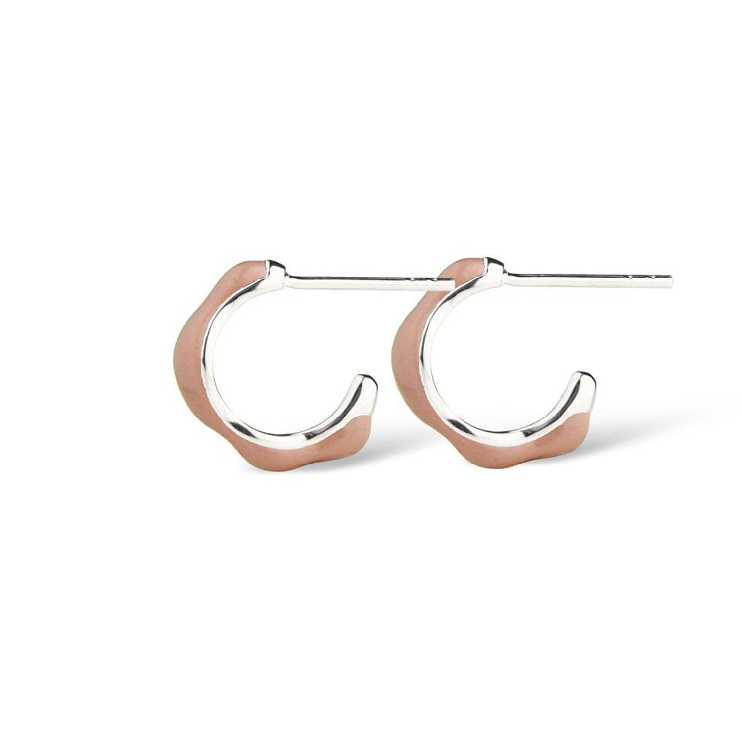 Billede af Jeberg Jewellery - Balance Enamel Soft Pink creoler sølv