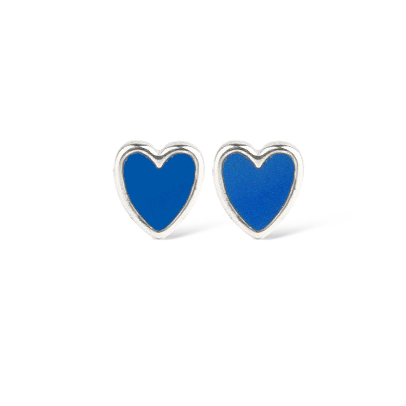 Billede af Jeberg Jewellery - Baby Heart Blue Enamel ørestikker Sølv sterlingsølv