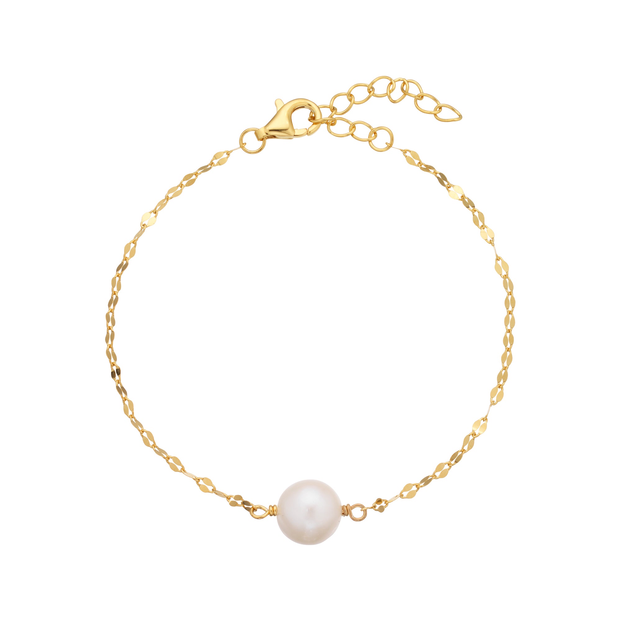 Billede af LuvaLu Jewellery - Marseille Pearl armbånd, 16+3cm Forgyldt