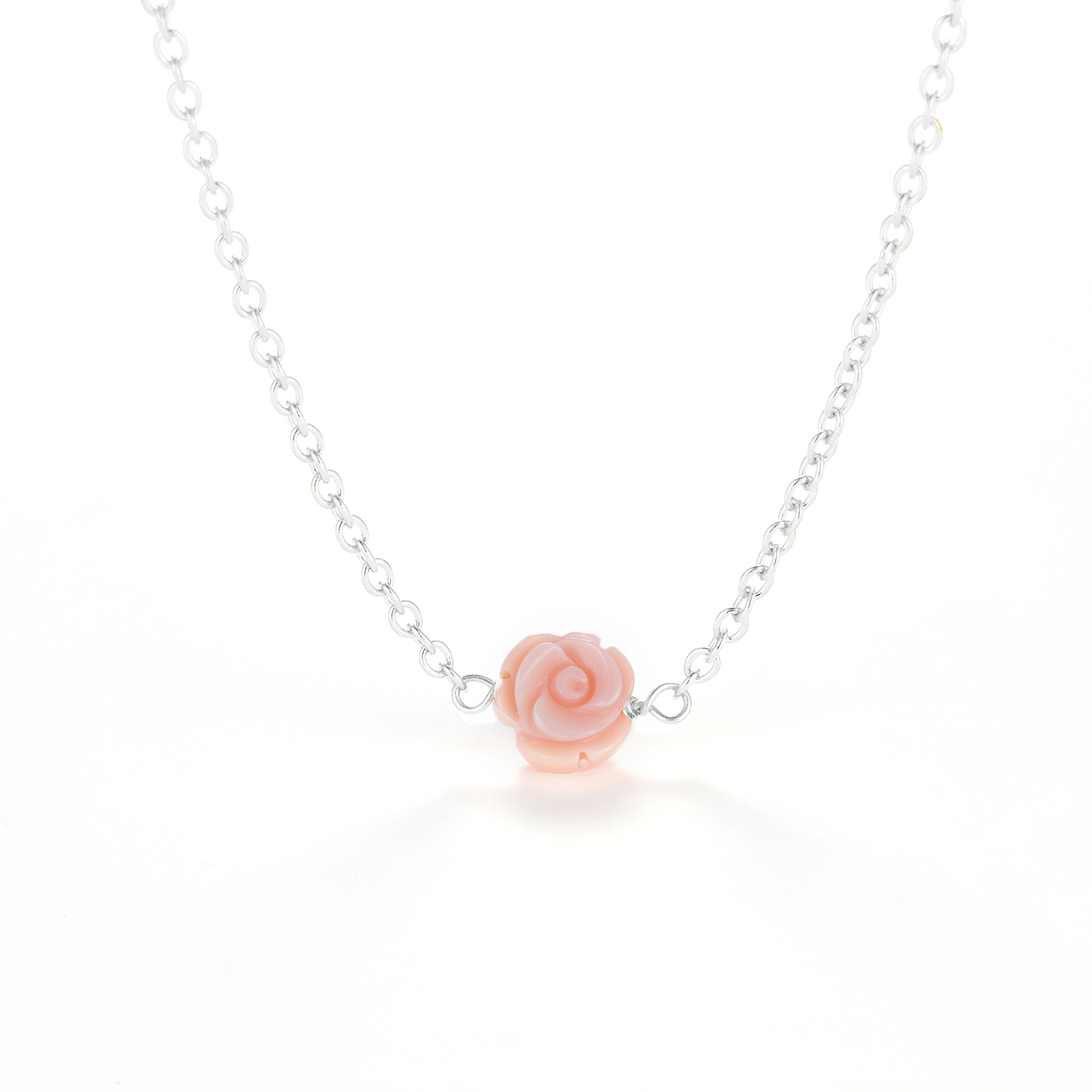 Billede af LuvaLu Jewellery - Rose Pink halskæde Sølv sterlingsølv