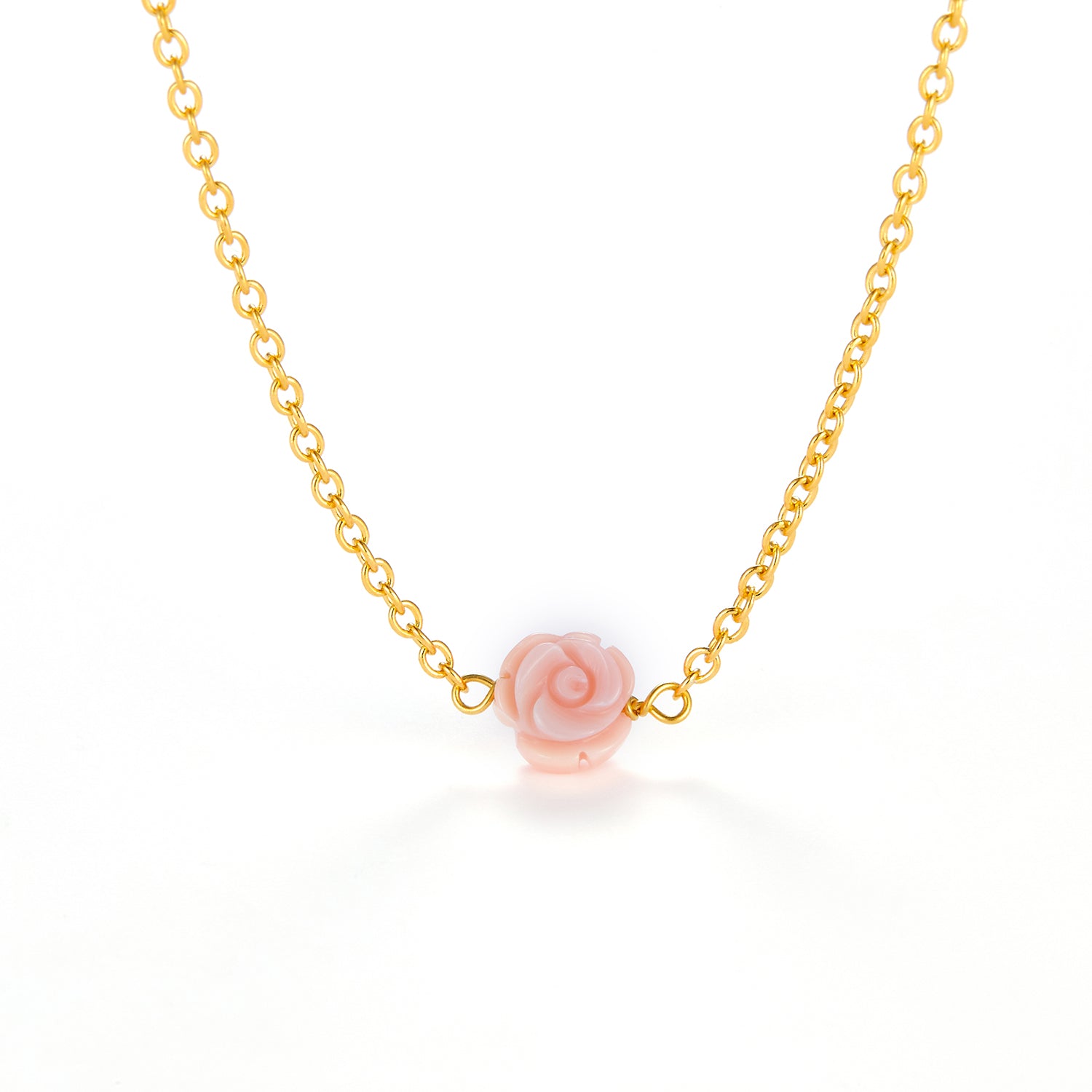 Se LuvaLu Jewellery - Rose Pink halskæde Forgyldt sølv sterlingsølv hos Vibholm.dk