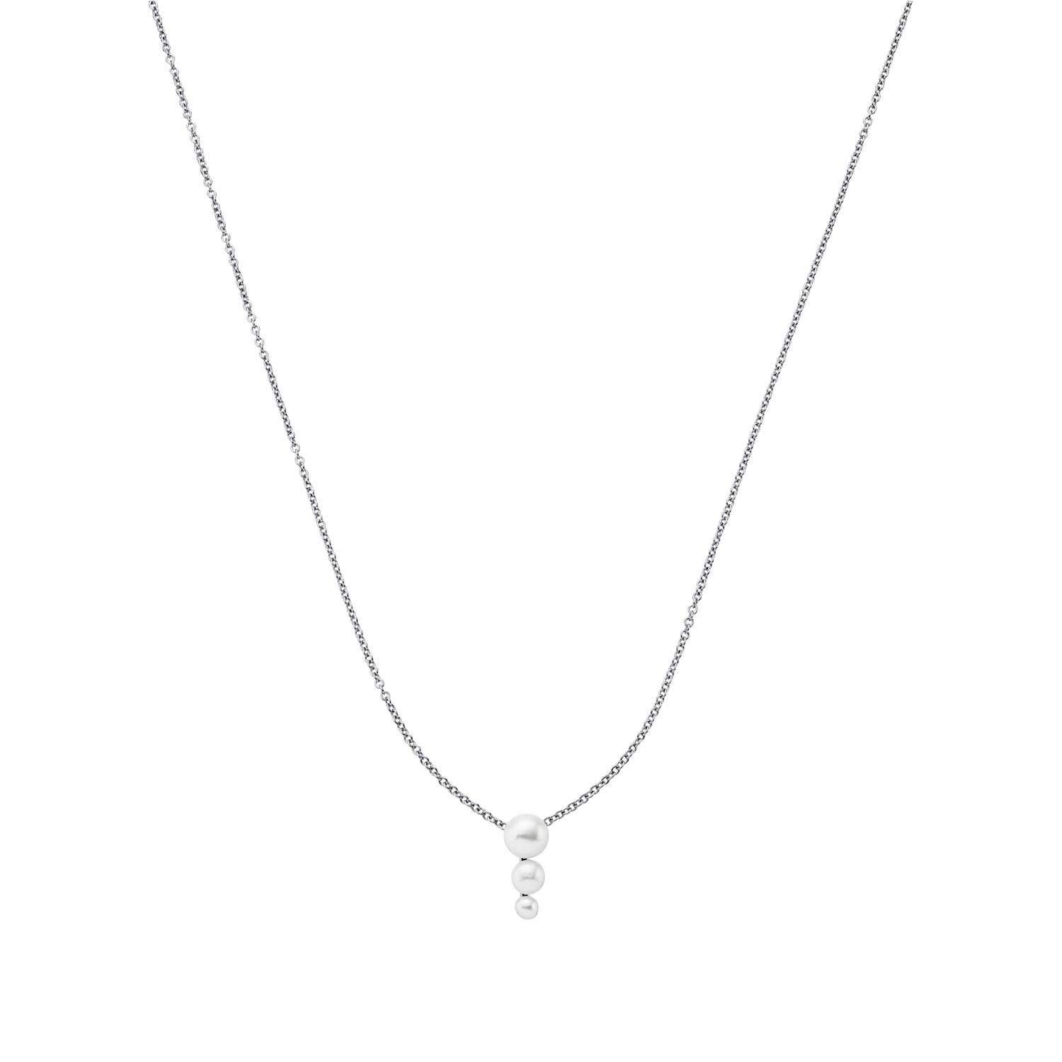 Billede af LuvaLu Jewellery - Pearly Line halskæde Sølv sterlingsølv