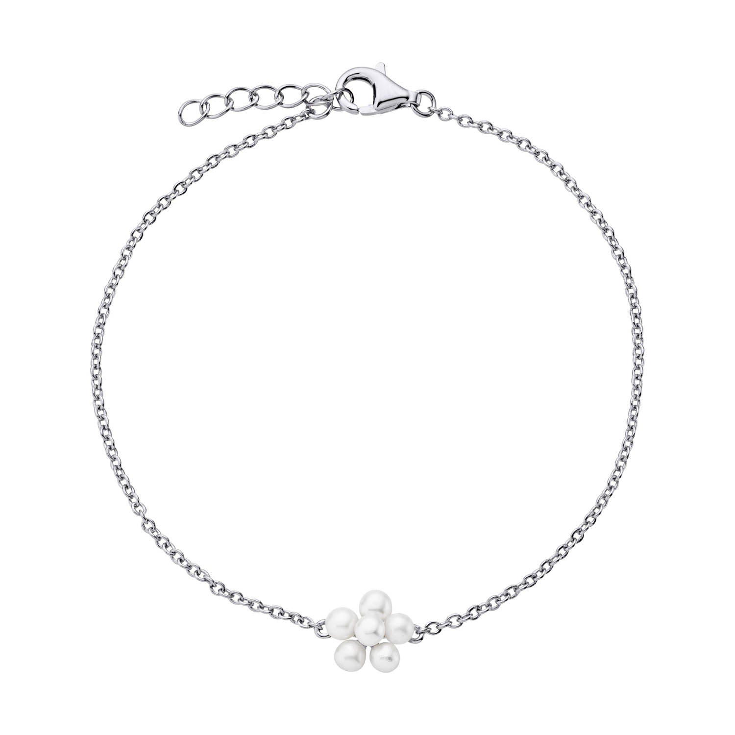 Se LuvaLu Jewellery - Pearly Flower armbånd Sølv sterlingsølv hos Vibholm.dk