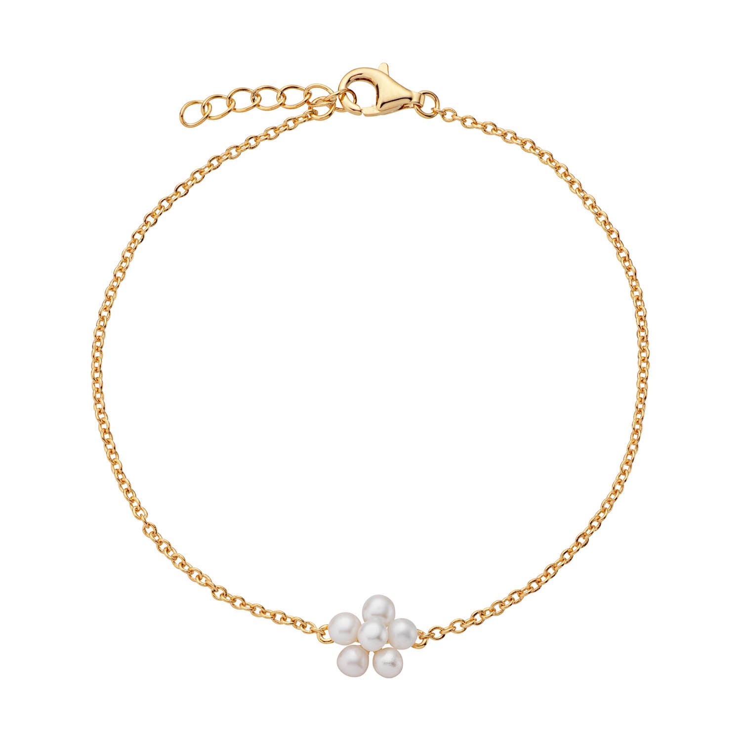 Billede af LuvaLu Jewellery - Pearly Flower armbånd Forgyldt sølv sterlingsølv