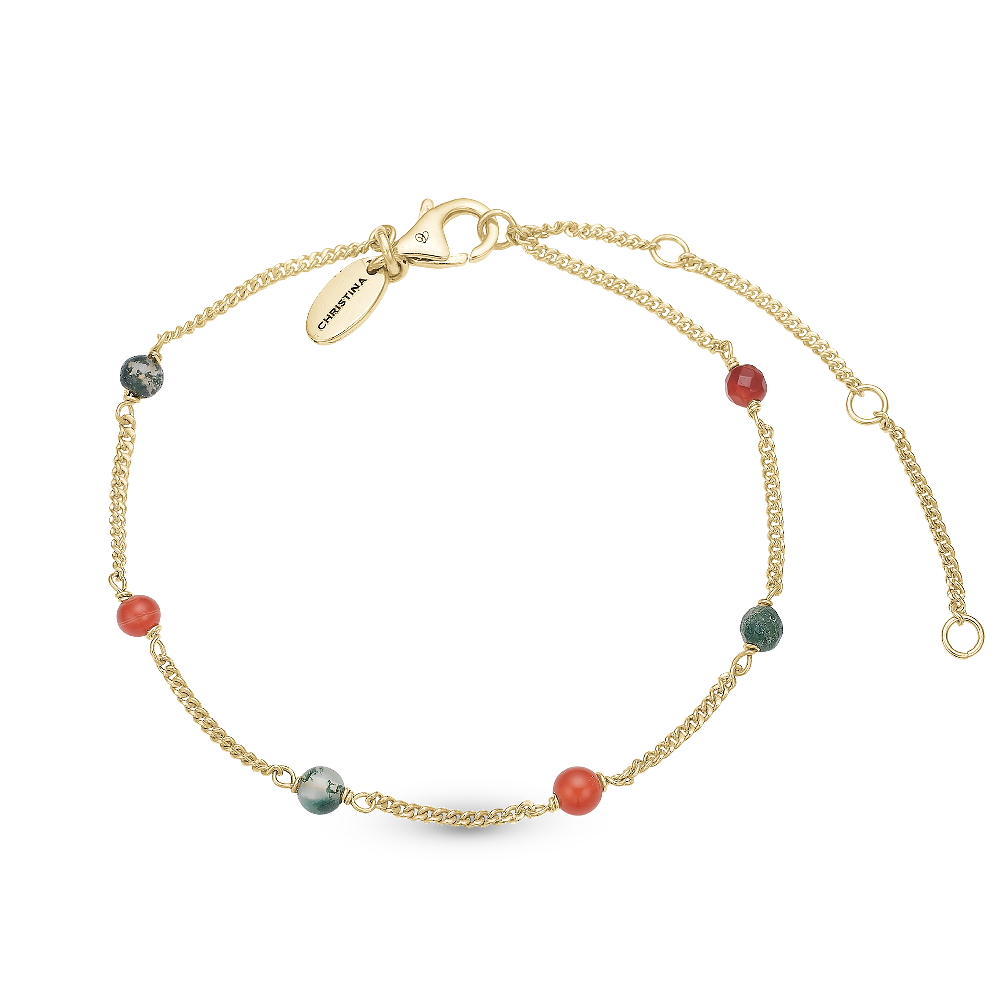 Se Christina Design London Jewelry & Watches - Armbånd med Carneol og mosagat hos Vibholm.dk