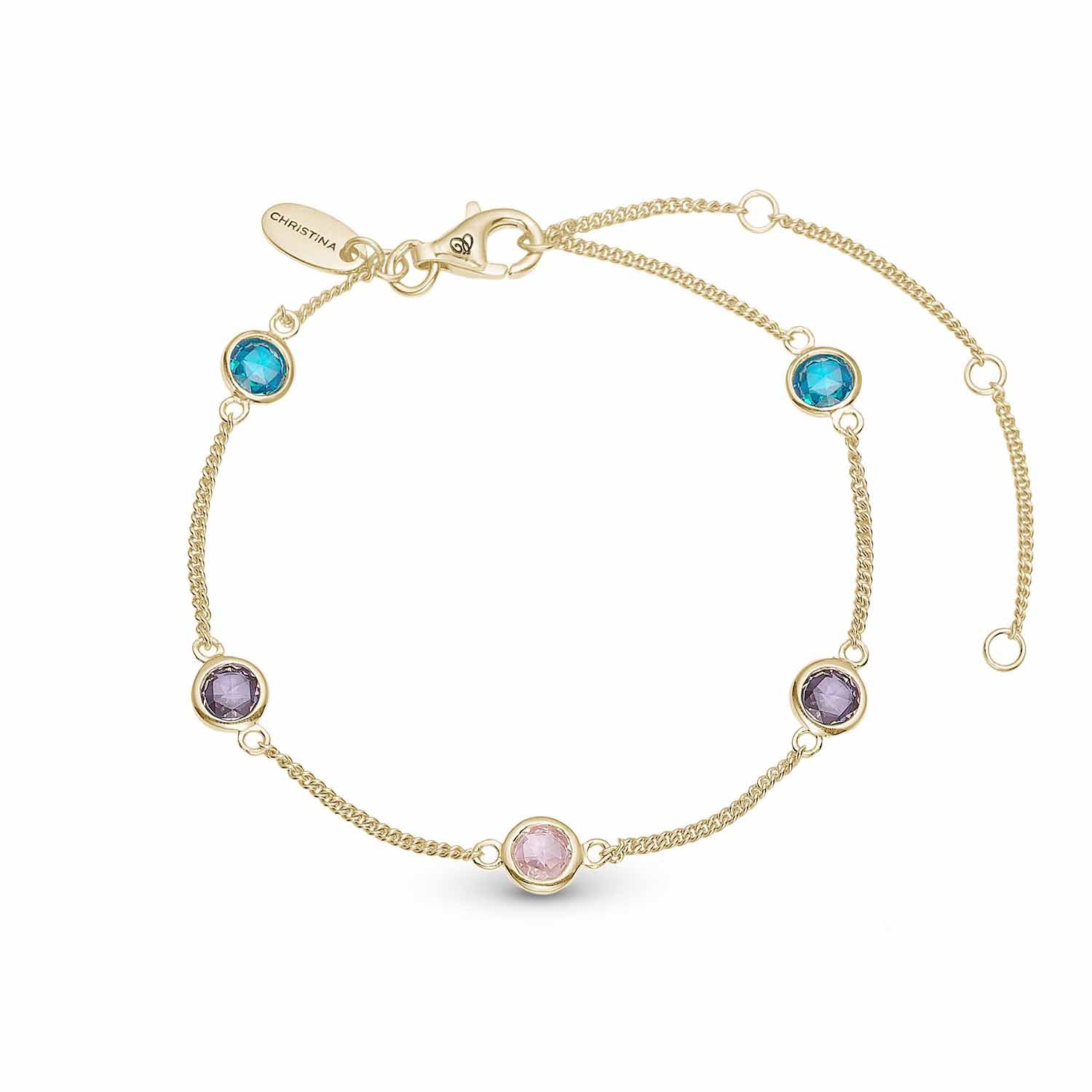 Christina Design London Jewelry & Watches - Colourful Champagne armbånd forgyldt sølv sterlingsølv