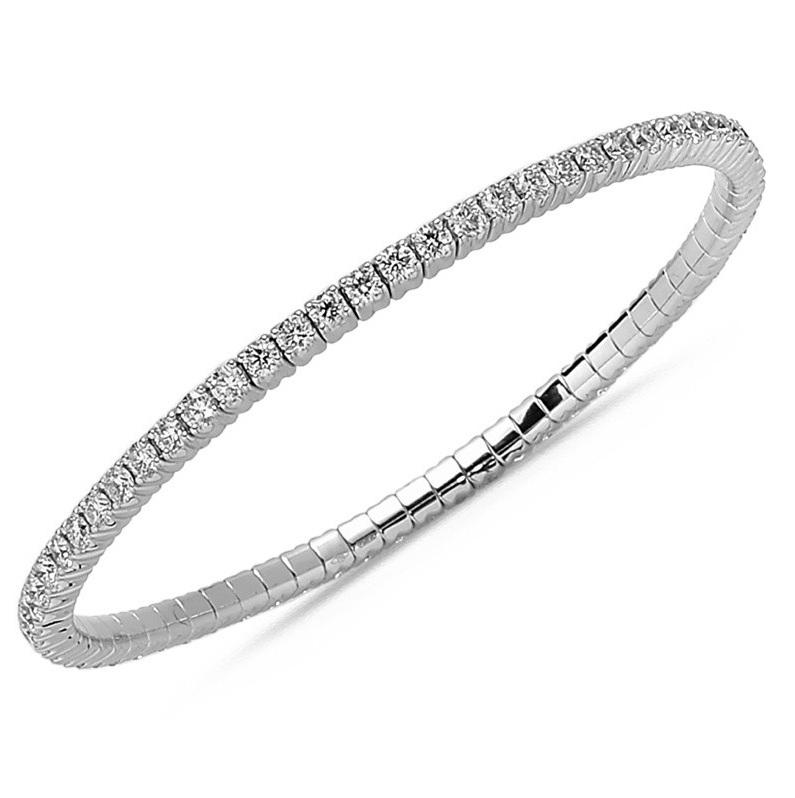 Se Diamond Collection by Vibholm - Flex armbånd Large, 4,00 ct g/si 18 karat hvidguld Guld hos Vibholm.dk