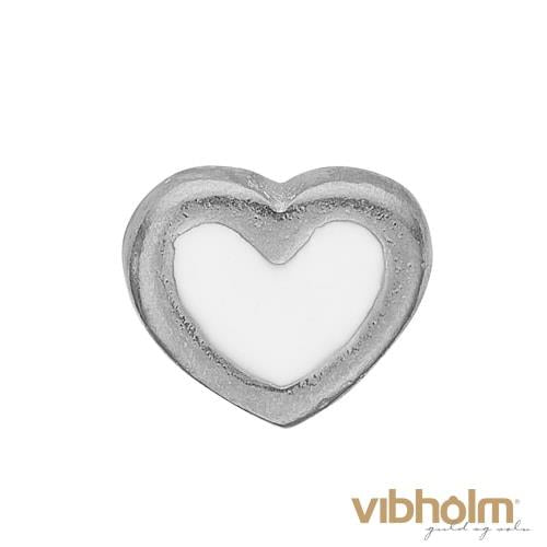 Se Christina Design London Jewelry & Watches - White Enamel Heart element sølv hos Vibholm.dk