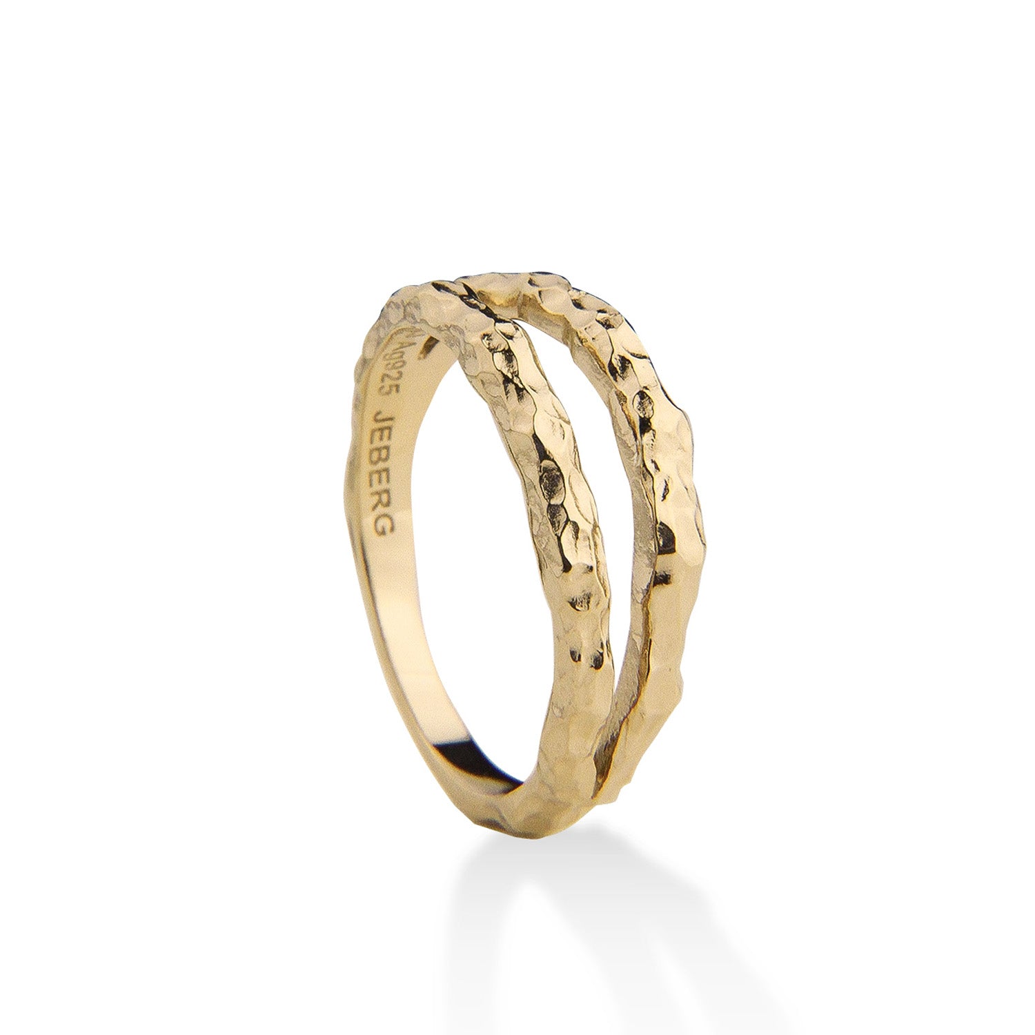 Se Jeberg Jewellery - I AM GOLD Double ring Forgyldt sølv sterlingsølv hos Vibholm.dk