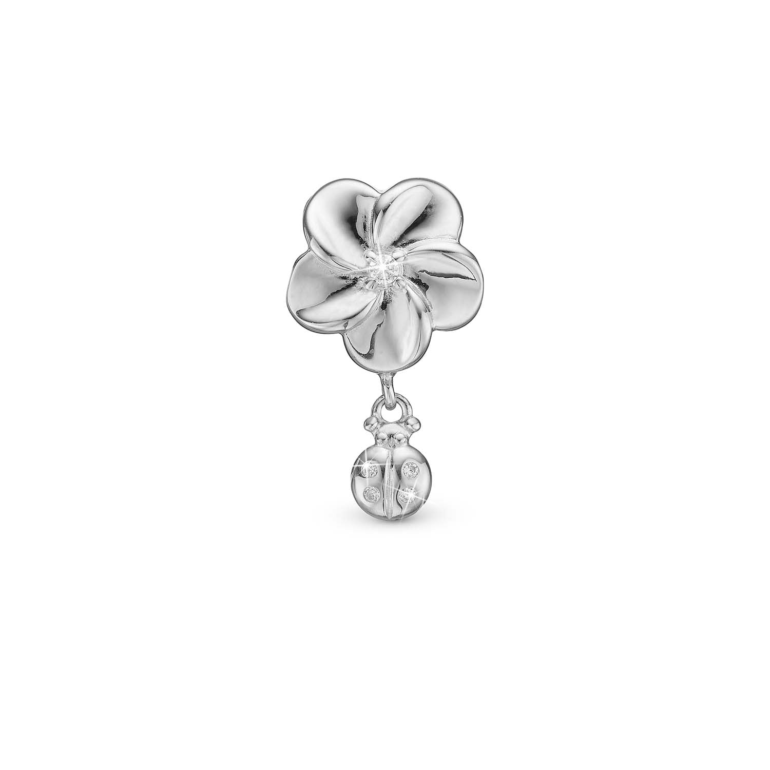 Se Christina Design London Jewelry & Watches - Flower and Ladybird charm, 4 mm Sterlingsølv hos Vibholm.dk