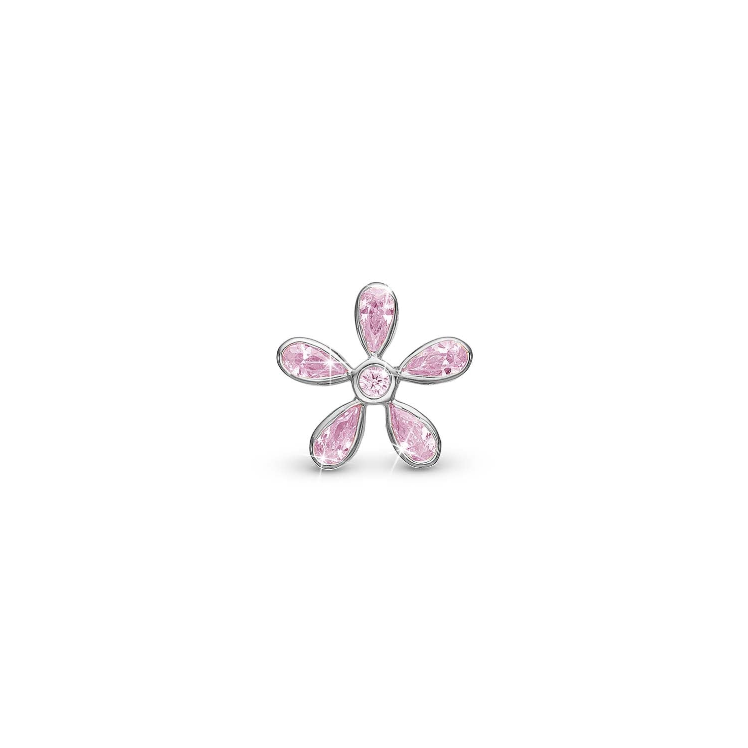 Billede af Christina Design London Jewelry & Watches - Magical pink Flower charm, 4 mm Sterlingsølv