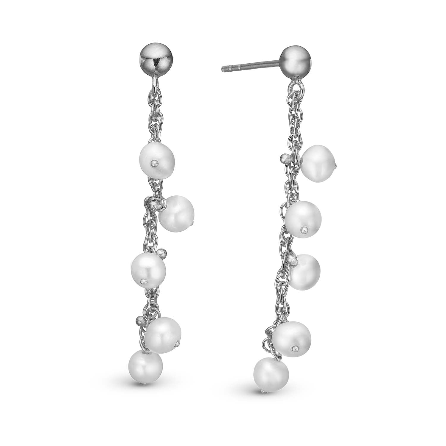 Se Christina Design London Jewelry & Watches - Dangling Pearls øreringe Sterlingsølv hos Vibholm.dk