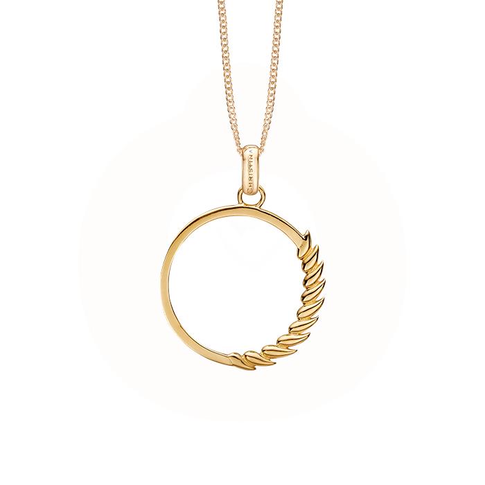 Billede af Christina Design London Jewelry & Watches - Circle Leaf vedhæng forgyldt sølv 680-G76