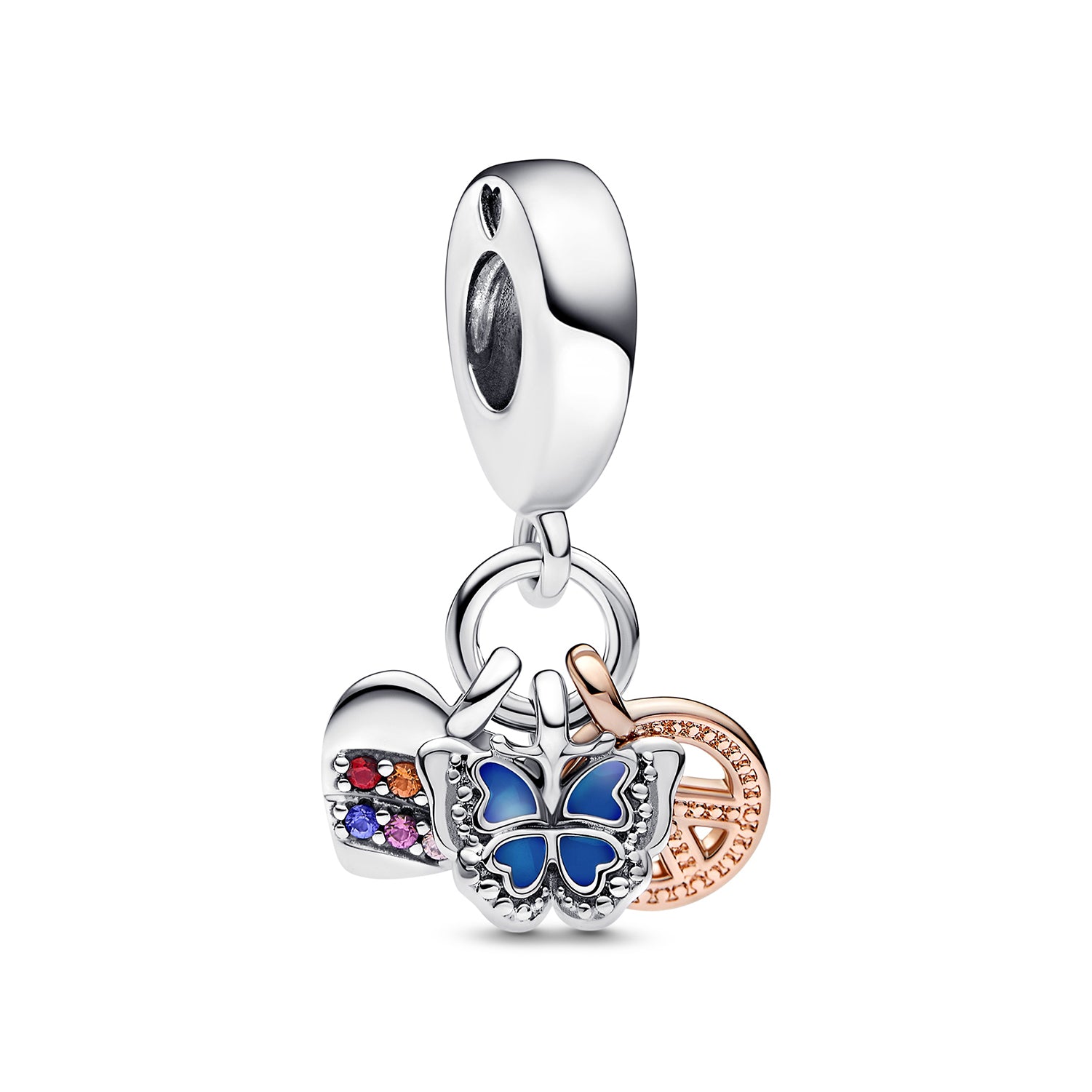 11: Pandora - Butterfly Heart Peace charm sølv