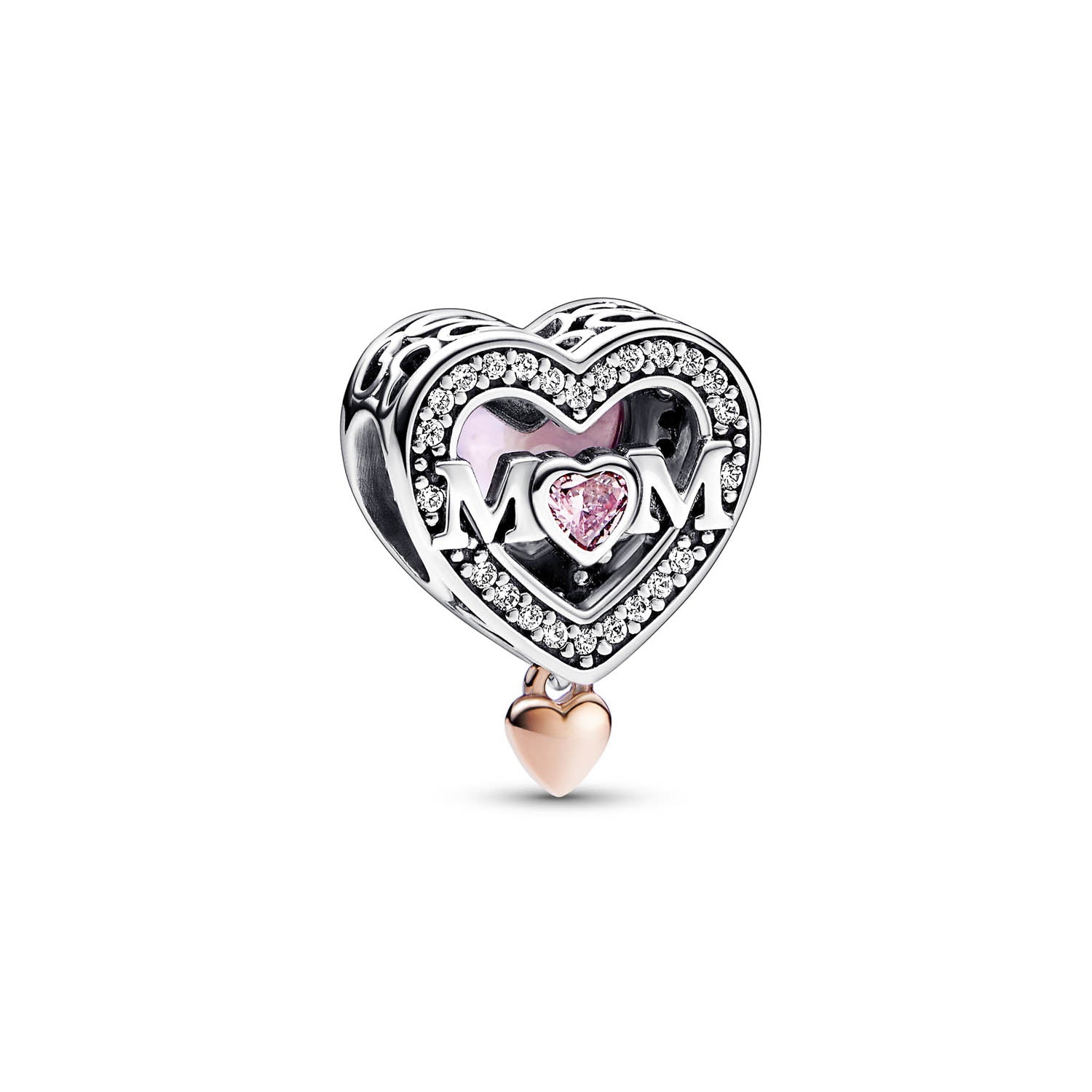 Billede af Pandora - Mum & Heart charm Sølv sterlingsølv