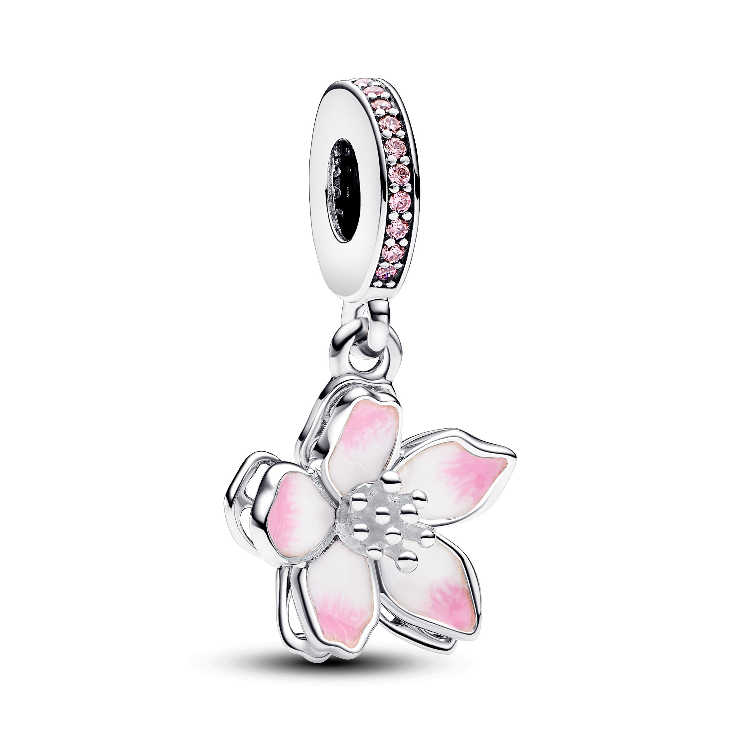 Se Pandora - Cherry Blossom dangle charm Sølv hos Vibholm.dk